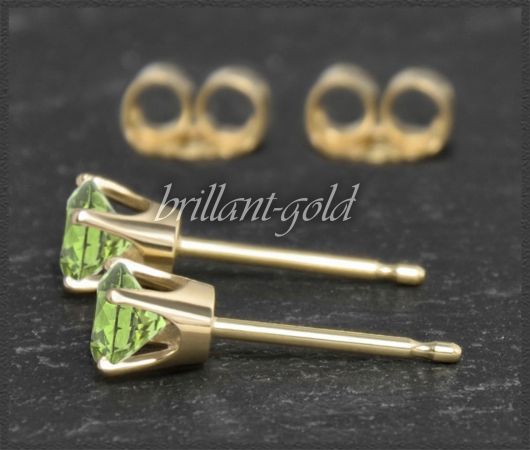 Ohrstecker 585 Gold Peridot grün 4,5,6,7mm
